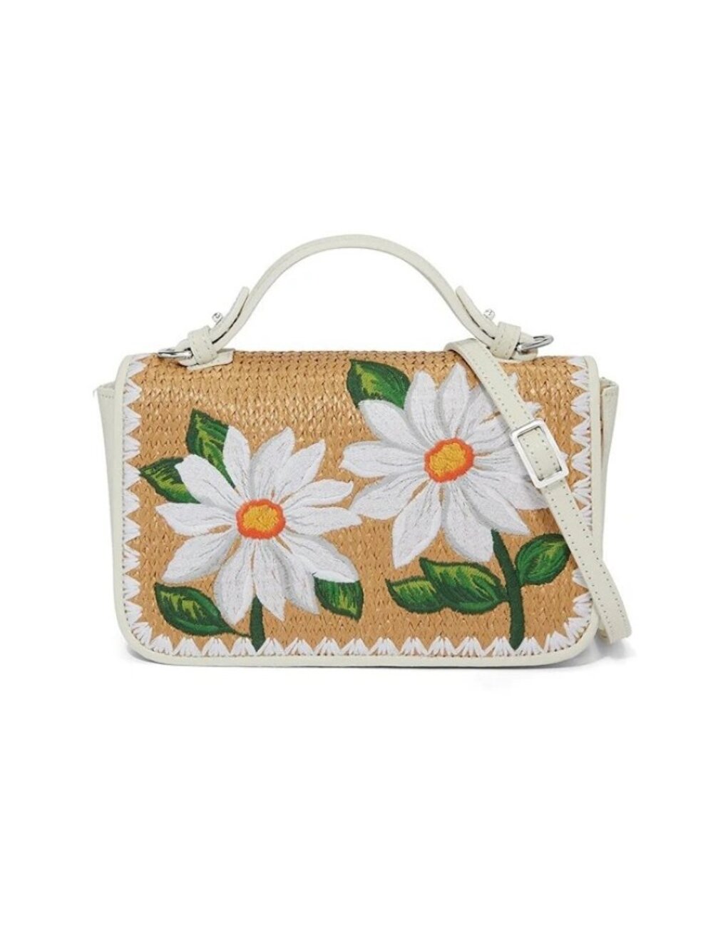 Brighton Daisy Dee Straw Baguette $365 NWT H73762
